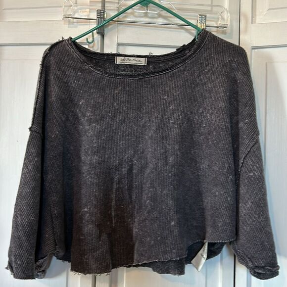 We the Free gray cropped sweater poncho - Size M - Picture 7 of 7
